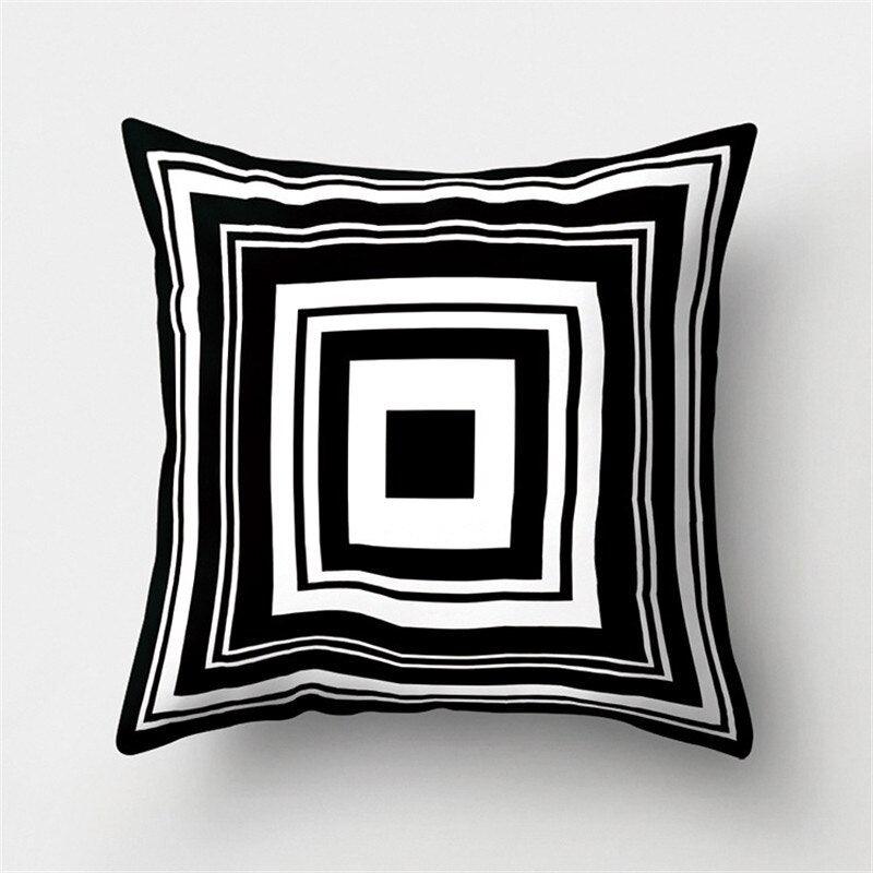 Black White Geometric Cushion Cover Pillowcase Sofa Cushions Decorative Pillow Covers Stripe Pattern Throw Pillow Case Daily Decorations Sofa Throw Pillow Case Cushion Covers Pillowcase Polyester Home Decor Pillow Cases 45x45CM