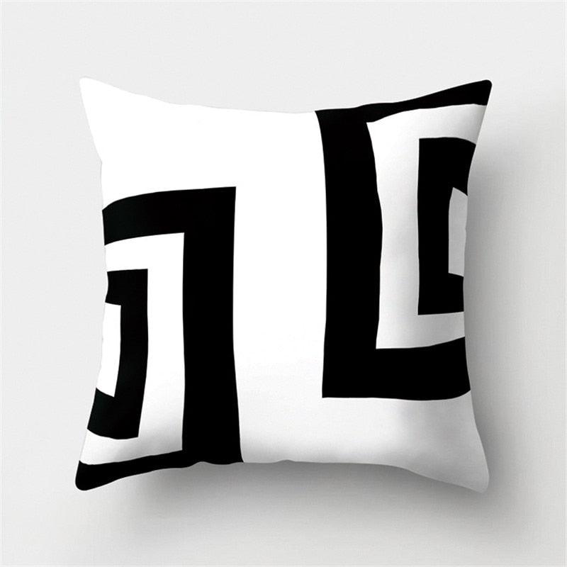 Black White Geometric Cushion Cover Pillowcase Sofa Cushions Decorative Pillow Covers Stripe Pattern Throw Pillow Case Daily Decorations Sofa Throw Pillow Case Cushion Covers Pillowcase Polyester Home Decor Pillow Cases 45x45CM