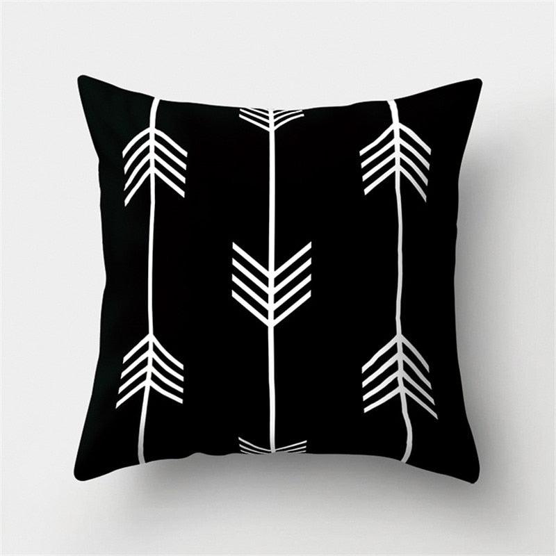 Black White Geometric Cushion Cover Pillowcase Sofa Cushions Decorative Pillow Covers Stripe Pattern Throw Pillow Case Daily Decorations Sofa Throw Pillow Case Cushion Covers Pillowcase Polyester Home Decor Pillow Cases 45x45CM