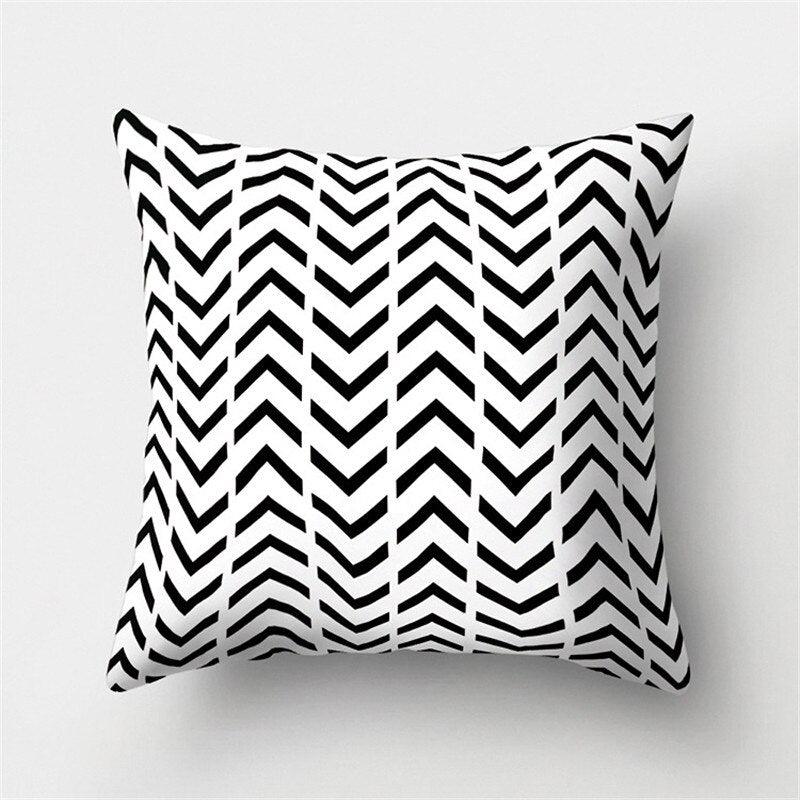 Black White Geometric Cushion Cover Pillowcase Sofa Cushions Decorative Pillow Covers Stripe Pattern Throw Pillow Case Daily Decorations Sofa Throw Pillow Case Cushion Covers Pillowcase Polyester Home Decor Pillow Cases 45x45CM