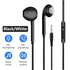 Black White Sport Earbuds Wired Headphones With Bass Mobile Phone Earphone Wire Stereo Headset Mic Music Earphones Wired Earbuds Noise Isolating in-Ear Headphones Earphones with Mic Volume Control 3.5mm Plug for Sports Workout Compatible