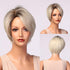 Blonde White Black Ombre Bob Synthetic Wigs for Women Straight Hair Wigs Cosplay Party Wig with bangs Heat Resistant Wigs For Black Women Cosplay Wigs For Women