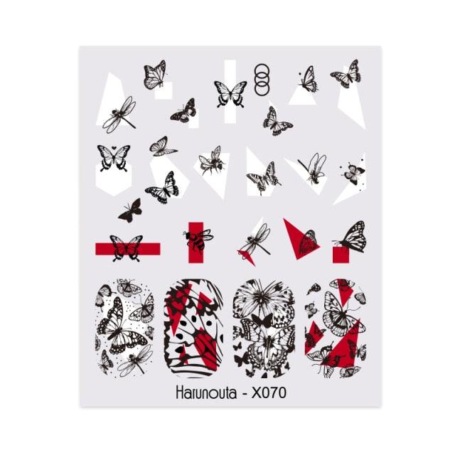 Blue Butterfly 3D Nail Stickers Flowers Leaves Self Adhesive Transfer Sliders Wraps Manicures Foils Decorations Decoration Tattoo Manicure Transfer Nail Decals Flowers Butterfly Designs Nails Supply Manicure Tips Design Nail Decoration