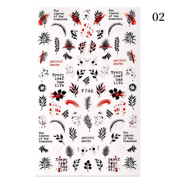 Blue Butterfly 3D Nail Stickers Flowers Leaves Self Adhesive Transfer Sliders Wraps Manicures Foils Decorations Decoration Tattoo Manicure Transfer Nail Decals Flowers Butterfly Designs Nails Supply Manicure Tips Design Nail Decoration