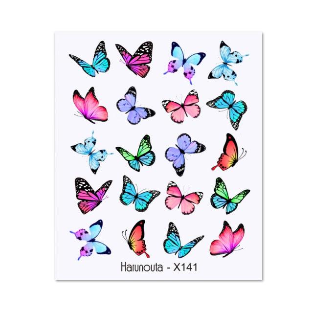 Blue Butterfly 3D Nail Stickers Flowers Leaves Self Adhesive Transfer Sliders Wraps Manicures Foils Decorations Decoration Tattoo Manicure Transfer Nail Decals Flowers Butterfly Designs Nails Supply Manicure Tips Design Nail Decoration