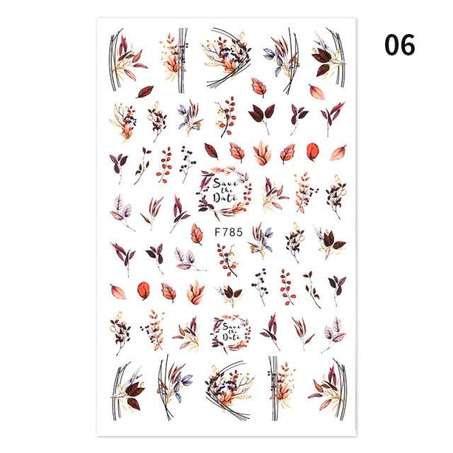 Blue Butterfly 3D Nail Stickers Flowers Leaves Self Adhesive Transfer Sliders Wraps Manicures Foils Decorations Decoration Tattoo Manicure Transfer Nail Decals Flowers Butterfly Designs Nails Supply Manicure Tips Design Nail Decoration