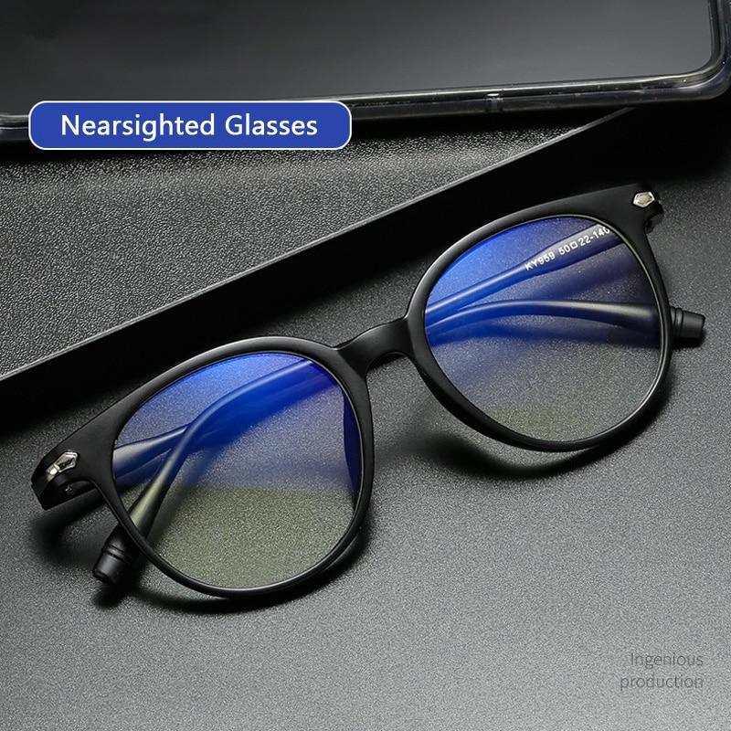 Blue Light Blocking Computer Glasses Retro Clear Lens Eyeglasses Frame And  Myopia Glasses Men Women Short Sight Eyewear Blue Coated Women Diopter Eyeglass0 -0.5 -1 -1.5 -2 -2.5 -3 -3.5 -4 -5 -6