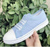 Blue Low-Cut Canvas Flat Shoes Women Casual Vulcanize Shoes New Women Summer Autumn Casual Slip On Canvas Comfortable Walking Flats Elegant Sneakers