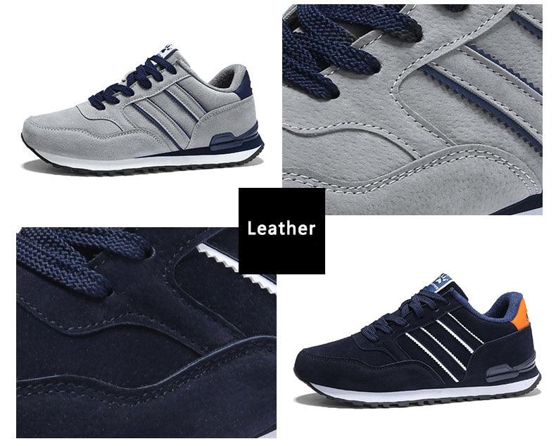 Blue Mens Casual Shoes Comfortable Sneakers Artificial Leather Male Spring Flats Trainers Outdoor Mens Casual Sports High Quality Sneaker Sport Walking Fashion Sneakers