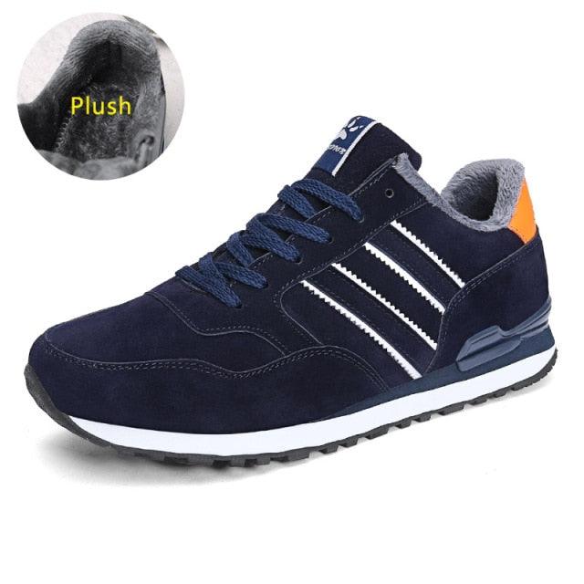 Blue Mens Casual Shoes Comfortable Sneakers Artificial Leather Male Spring Flats Trainers Outdoor Mens Casual Sports High Quality Sneaker Sport Walking Fashion Sneakers