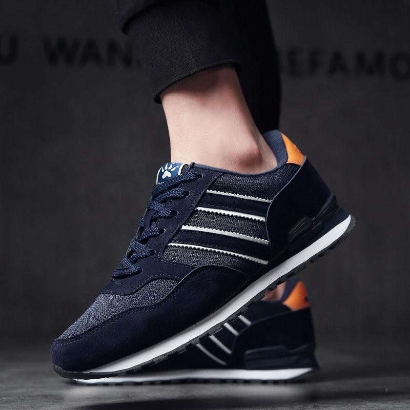 Blue Mens Casual Shoes Comfortable Sneakers Artificial Leather Male Spring Flats Trainers Outdoor Mens Casual Sports High Quality Sneaker Sport Walking Fashion Sneakers