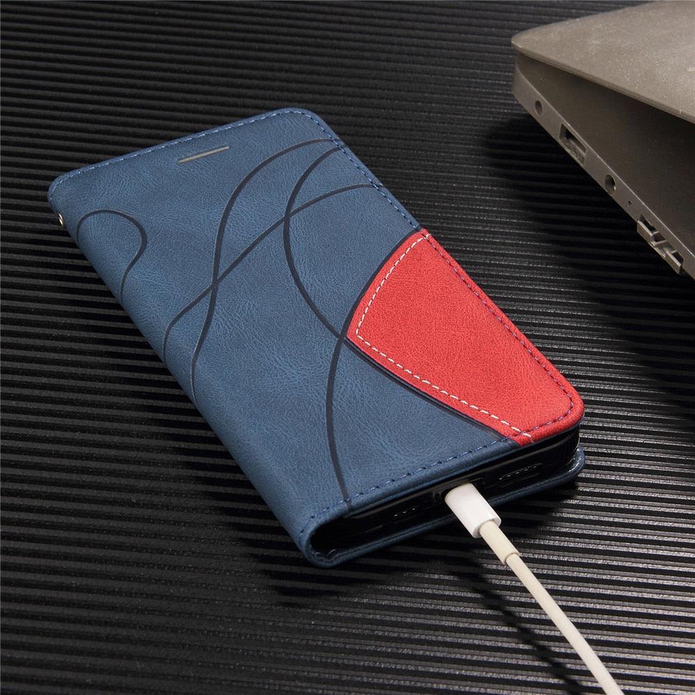 Blue PU Leather Wallet Flip Phone Case Cover For iPhone 13 Pro Max Case Leather Flip Cover iPhone 13 Pro Phone Case For  iPhone 12 Mini 14 11 8 7 6 6s Plus 5 5s Case