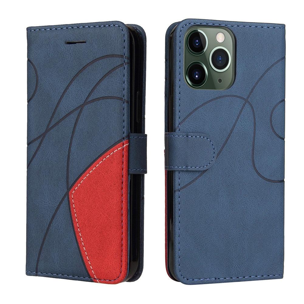 Blue PU Leather Wallet Flip Phone Case Cover For iPhone 13 Pro Max Case Leather Flip Cover iPhone 13 Pro Phone Case For  iPhone 12 Mini 14 11 8 7 6 6s Plus 5 5s Case