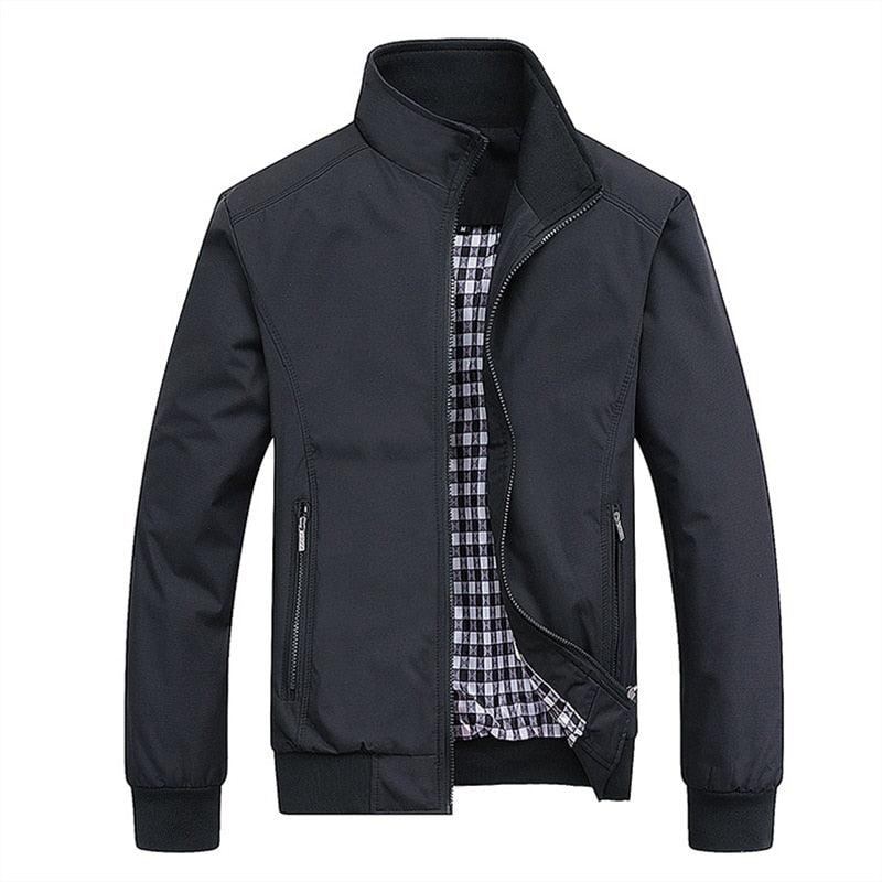 Blue Spring Autumn Casual Solid Fashion Slim Jacket Men Overcoat Jackets Men's Jacket Men's Lightweight Windbreaker Stretch Athletic Outdoor Golf Jacket