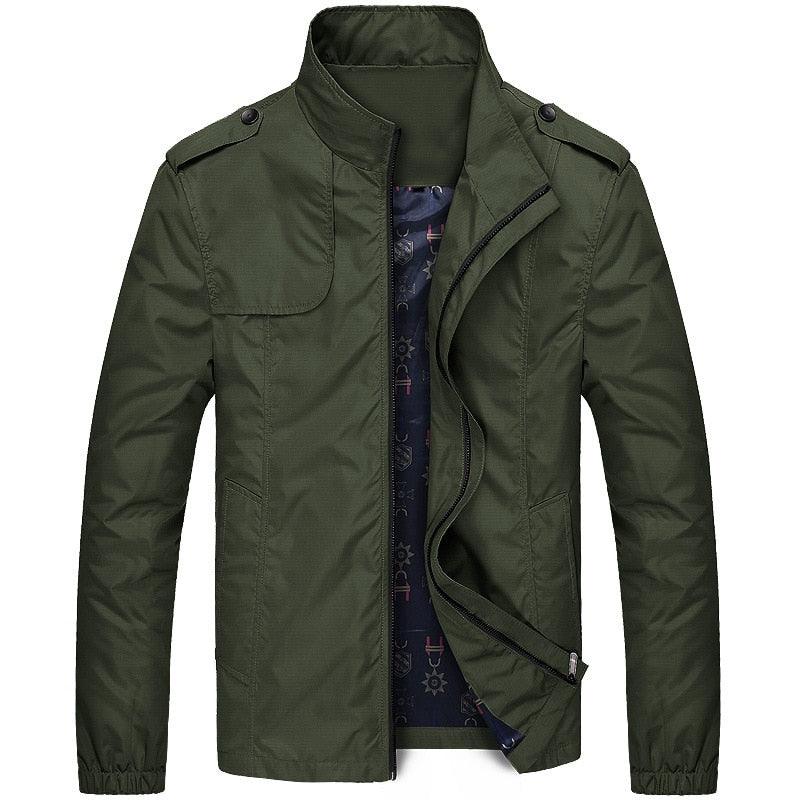 Blue Spring Autumn Casual Solid Fashion Slim Jacket Men Overcoat Jackets Men's Jacket Men's Lightweight Windbreaker Stretch Athletic Outdoor Golf Jacket