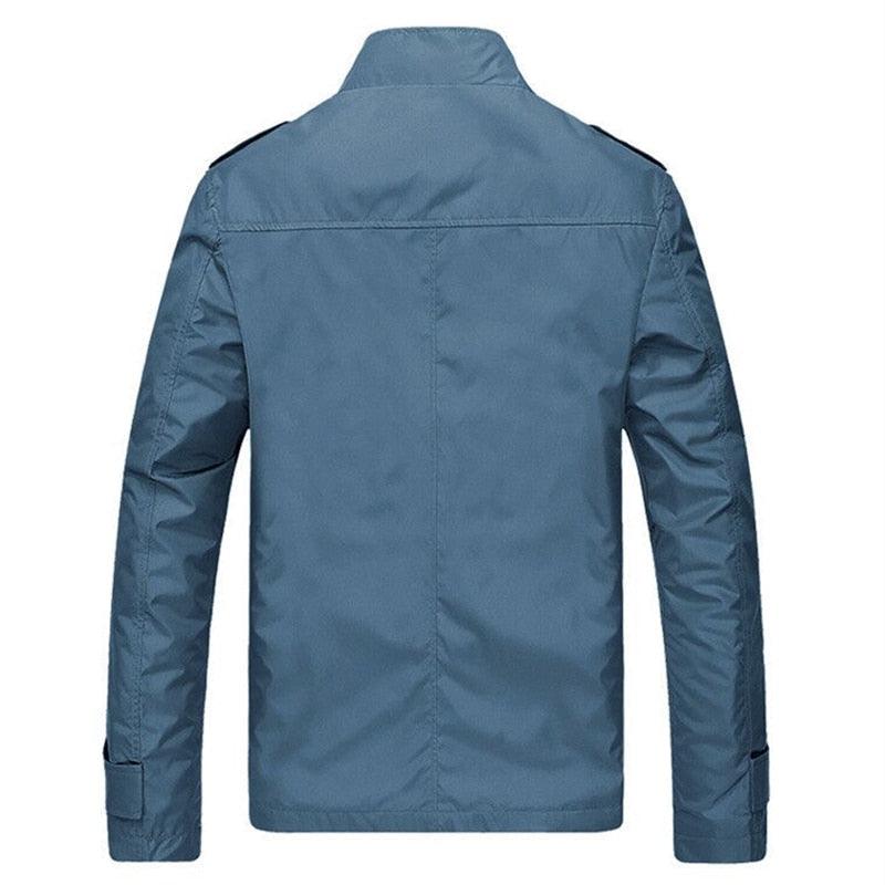 Blue Spring Autumn Casual Solid Fashion Slim Jacket Men Overcoat Jackets Men's Jacket Men's Lightweight Windbreaker Stretch Athletic Outdoor Golf Jacket