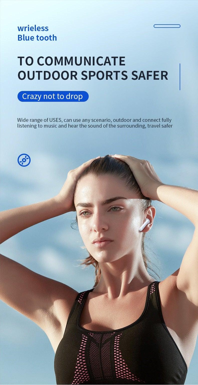 Bluetooth 5.0 Earphones LED Charging Box Wireless Headphone 9D Stereo Sound Sports Waterproof Earbuds Headsets With Microphone Wearable Wireless Clear Calls Music Headphones Immersive Sound 12 Hours Single Playtime HiFi Quality Stereo Sound