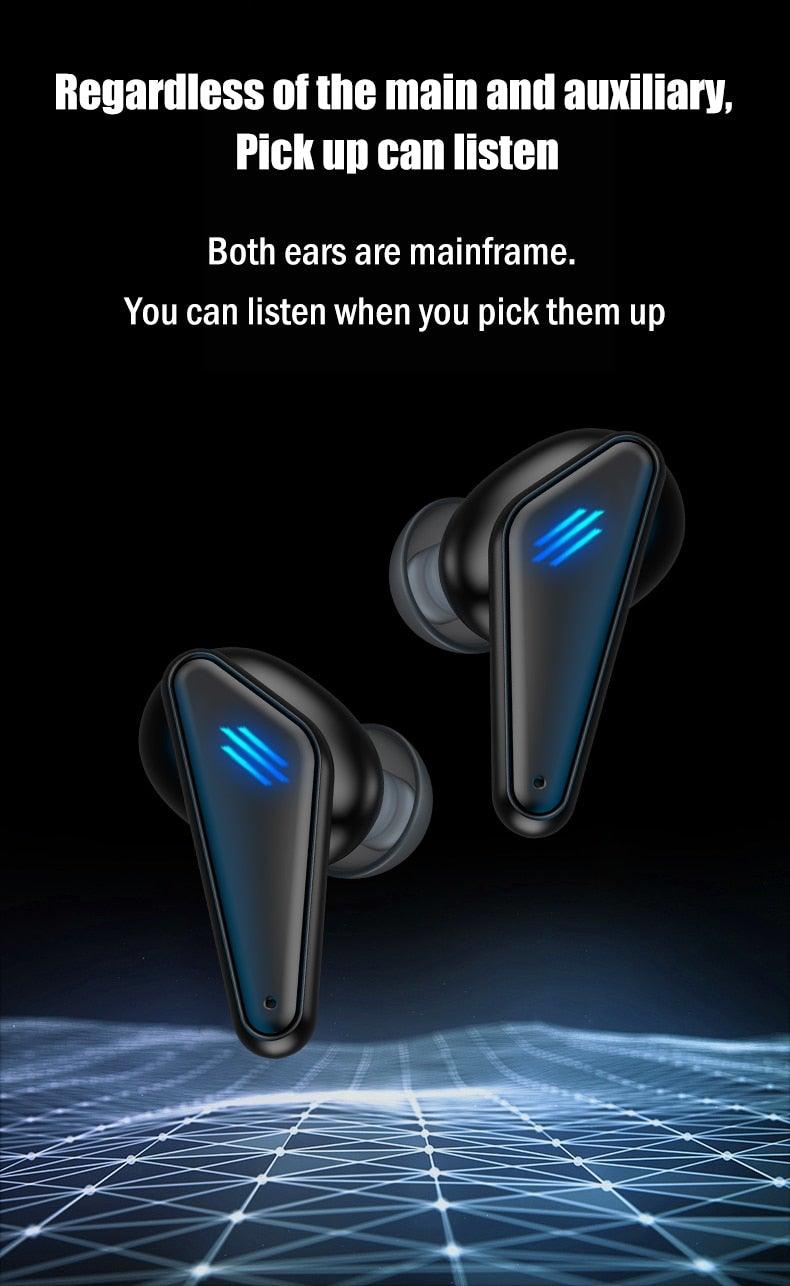 Bluetooth 5.0 Gaming Headset Workout Music Earphones Earbuds With Mic Bass Audio Quality Sound Wireless Headphones Sports Headphones Wearable Sweatproof Easy Pairing Headset For Sport Black