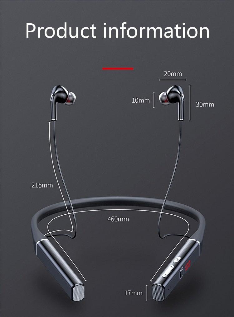 Bluetooth-Compatible Magnetic Neckband Headphone Wireless Earphone Sport Headset Noise Cancelling Microphone Bluetooth Over Ear Headphones, Wireless 5.0/Wired Headset, 55Hrs Playtime, Hi-Fi Stereo Deep Bass, Soft Earmuffs & Light Weight