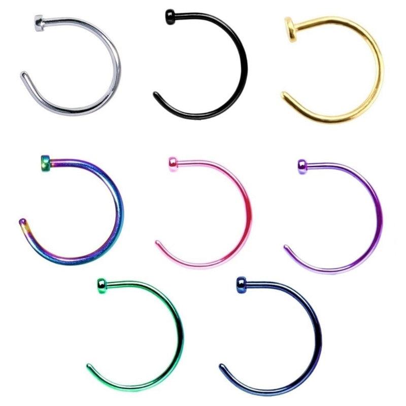 Body Jewelry Open Nose Ring  Fake Clip Sexy On Nose Ring Stainless Steel Ring Small Hoop Simple Surgical Steel Piercing Stud Thin  Butterfly Nose Ring Fake Nose Piercing for Women Cartilage Earrings Piercing Septum Nose Ring Hoop Nose Piercing