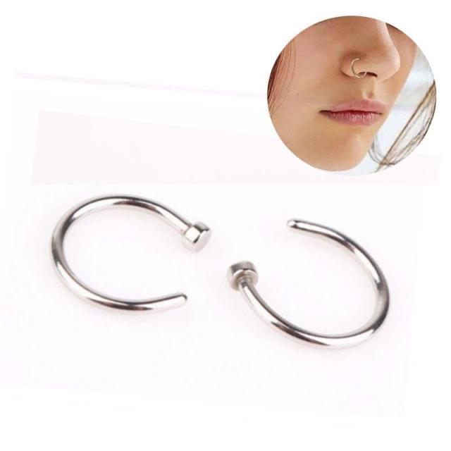 Body Jewelry Open Nose Ring  Fake Clip Sexy On Nose Ring Stainless Steel Ring Small Hoop Simple Surgical Steel Piercing Stud Thin  Butterfly Nose Ring Fake Nose Piercing for Women Cartilage Earrings Piercing Septum Nose Ring Hoop Nose Piercing