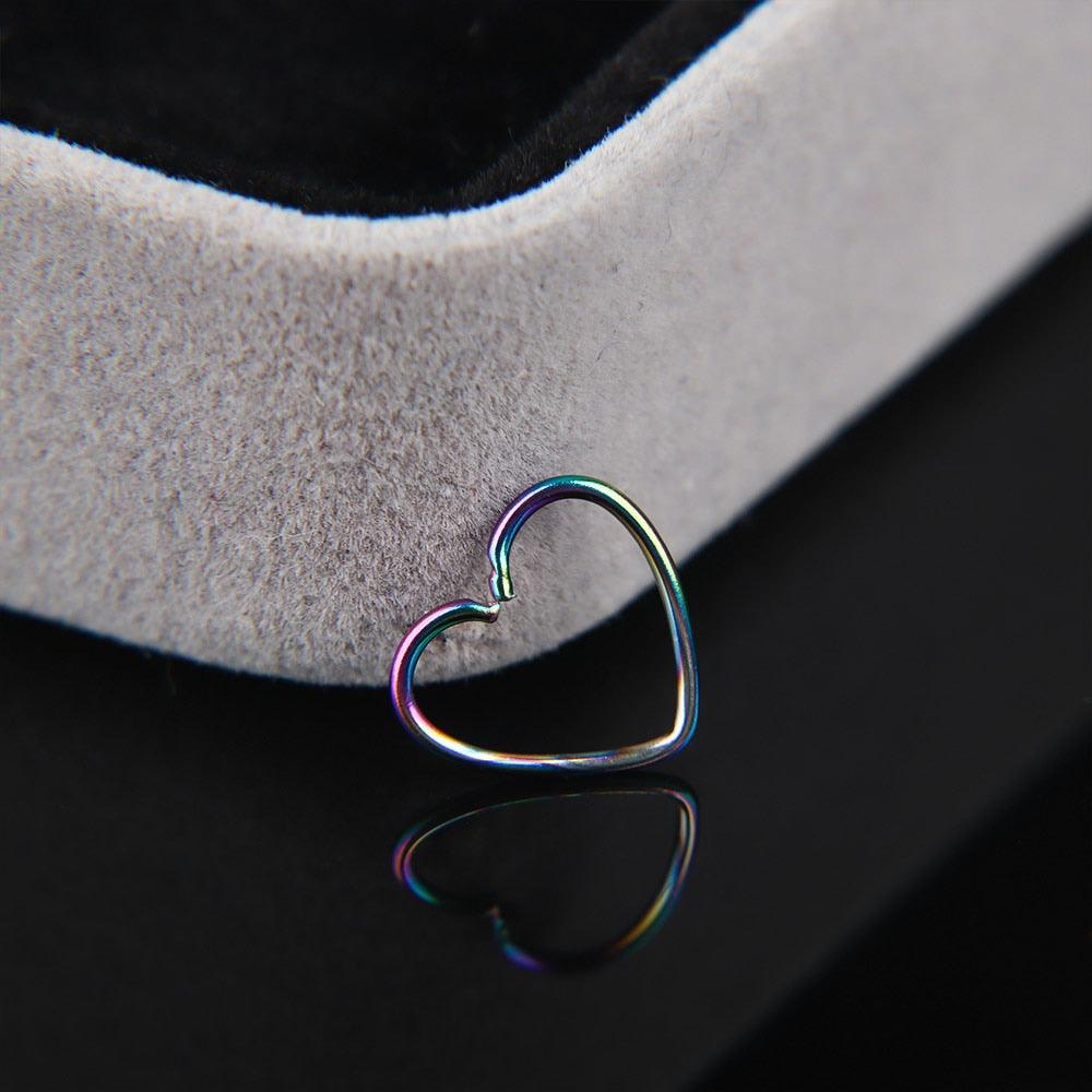 Body Jewelry Surgical Steel Heart Cartilage Tragus Piercings Heart-Shaped Ear Cartilage Ring Body Jewelry Cartilage Helix Ring Piercings Hoop Lip Nose Rings Orbital Ear Stud Helix Rook Snug Tragus Piercing Earrings Stainless Steel Jewelry 10*0.8 mm