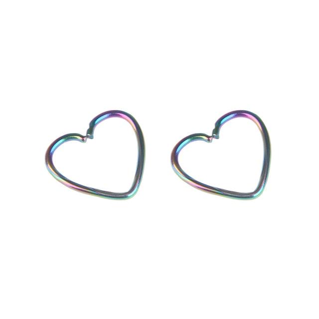 Body Jewelry Surgical Steel Heart Cartilage Tragus Piercings Heart-Shaped Ear Cartilage Ring Body Jewelry Cartilage Helix Ring Piercings Hoop Lip Nose Rings Orbital Ear Stud Helix Rook Snug Tragus Piercing Earrings Stainless Steel Jewelry 10*0.8 mm