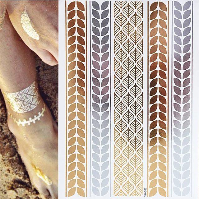 Body Tattoo Art Painting Stickers Glitter Gold Silver Temporary Waterproof Nontoxic Long Lasting Tattoos - STEVVEX Beauty - 103, Beauty, Body Tattoo, Fashion Tattoo, Gold Tattoo, Luxury Tattoo, Mens Tattoo, Silver Tattoo, Stylish Tattoo, Tattoo, Waterproof Tattoo, Womens Tattoo - Stevvex.com