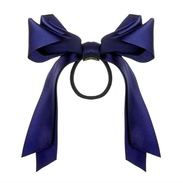 Bow-Knot Elastic Hair Bands Accessories Fashion Hair Band Long Ribbon Bow Ponytail Hair Tie Scrunchies Ponytail Holder Accessories for Women And Girls