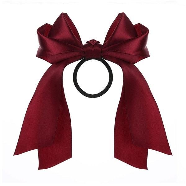 Bow-Knot Elastic Hair Bands Accessories Fashion Hair Band Long Ribbon Bow Ponytail Hair Tie Scrunchies Ponytail Holder Accessories for Women And Girls