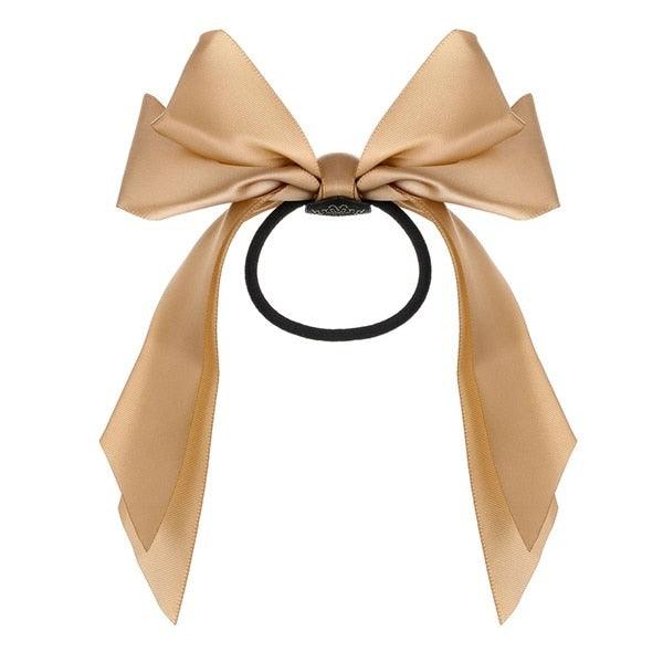 Bow-Knot Elastic Hair Bands Accessories Fashion Hair Band Long Ribbon Bow Ponytail Hair Tie Scrunchies Ponytail Holder Accessories for Women And Girls