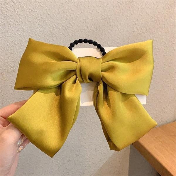 Bow-Knot Elastic Hair Bands Accessories Fashion Hair Band Long Ribbon Bow Ponytail Hair Tie Scrunchies Ponytail Holder Accessories for Women And Girls