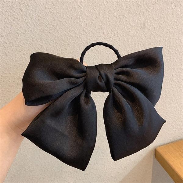 Bow-Knot Elastic Hair Bands Accessories Fashion Hair Band Long Ribbon Bow Ponytail Hair Tie Scrunchies Ponytail Holder Accessories for Women And Girls