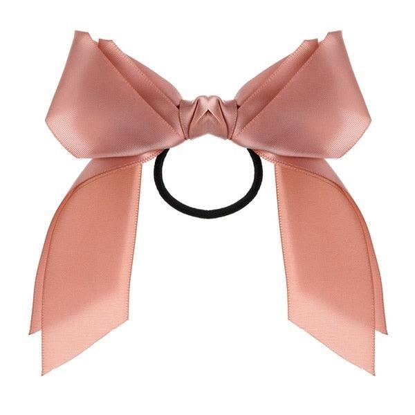 Bow-Knot Elastic Hair Bands Accessories Fashion Hair Band Long Ribbon Bow Ponytail Hair Tie Scrunchies Ponytail Holder Accessories for Women And Girls