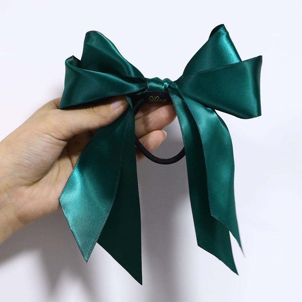 Bow-Knot Elastic Hair Bands Accessories Fashion Hair Band Long Ribbon Bow Ponytail Hair Tie Scrunchies Ponytail Holder Accessories for Women And Girls