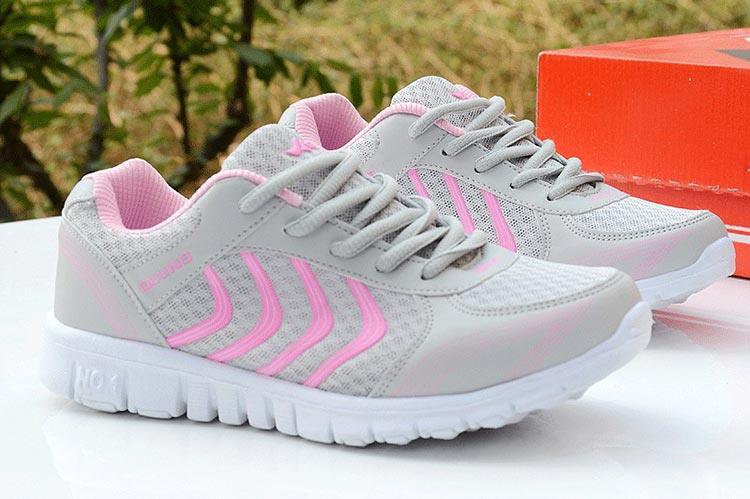 Breathable Fashion Women Sneakers White Women Casual Shoes Athletic Road Running Mesh Breathable Casual Sneakers Lace Up Comfort Sports Student Fashion Tennis Sneakers