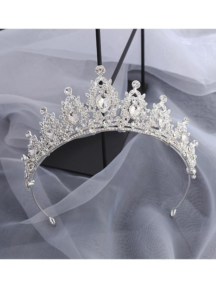 Bridal Crown Fashion Exquisite Wedding Hair Band Jewelry Queen Wedding Alloy Headdress Hair Ornaments Crown Gift  Silver Tiara Crowns Crystal Headband Princess Rhinestone Crown Bride Headbands Bridal Wedding Prom Birthday Party Hair Accessories