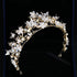 Bridal Crown Pearl Rhinestone Crown And Tiara Butterfly Hairband Wedding Hair Accessories Princess Crown Bride Tiaras Rhinestone Tiaras and Crowns Crystal Queen Crowns Flower Wedding Bride Tiara Headpiece for Women