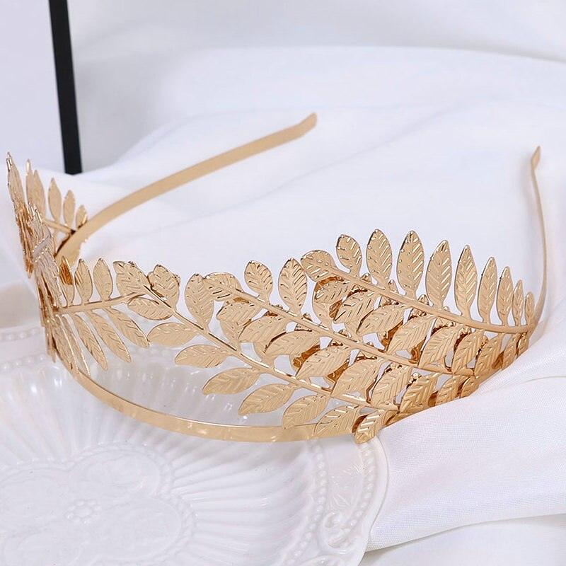 Bridal Hair Comb Greek Roman Goddess Olive Leaf Branch Headband Crown Headdress Bride Wedding Headband Jewelry Goddess Headband Metallic Gold Leaf Branch Crown Hair Band Wedding Tiara Hair Accessories