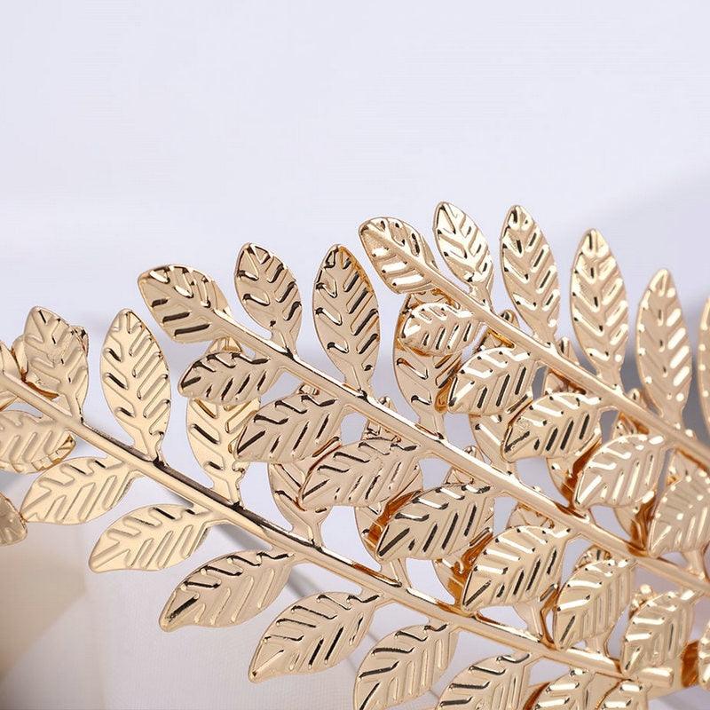 Bridal Hair Comb Greek Roman Goddess Olive Leaf Branch Headband Crown Headdress Bride Wedding Headband Jewelry Goddess Headband Metallic Gold Leaf Branch Crown Hair Band Wedding Tiara Hair Accessories