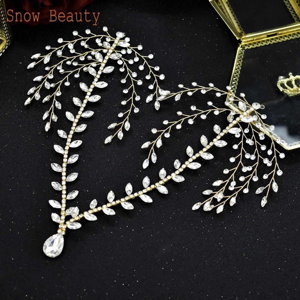 Bridal Headband Water Drop Headwear Wedding Hair Accessories Rhinestone Forehead Headpieces For Woman Pageant Crown Wedding Bridal Crystal Headband For Woman Rhinestone Hair Comb Wedding Headdress Wedding Headpiece