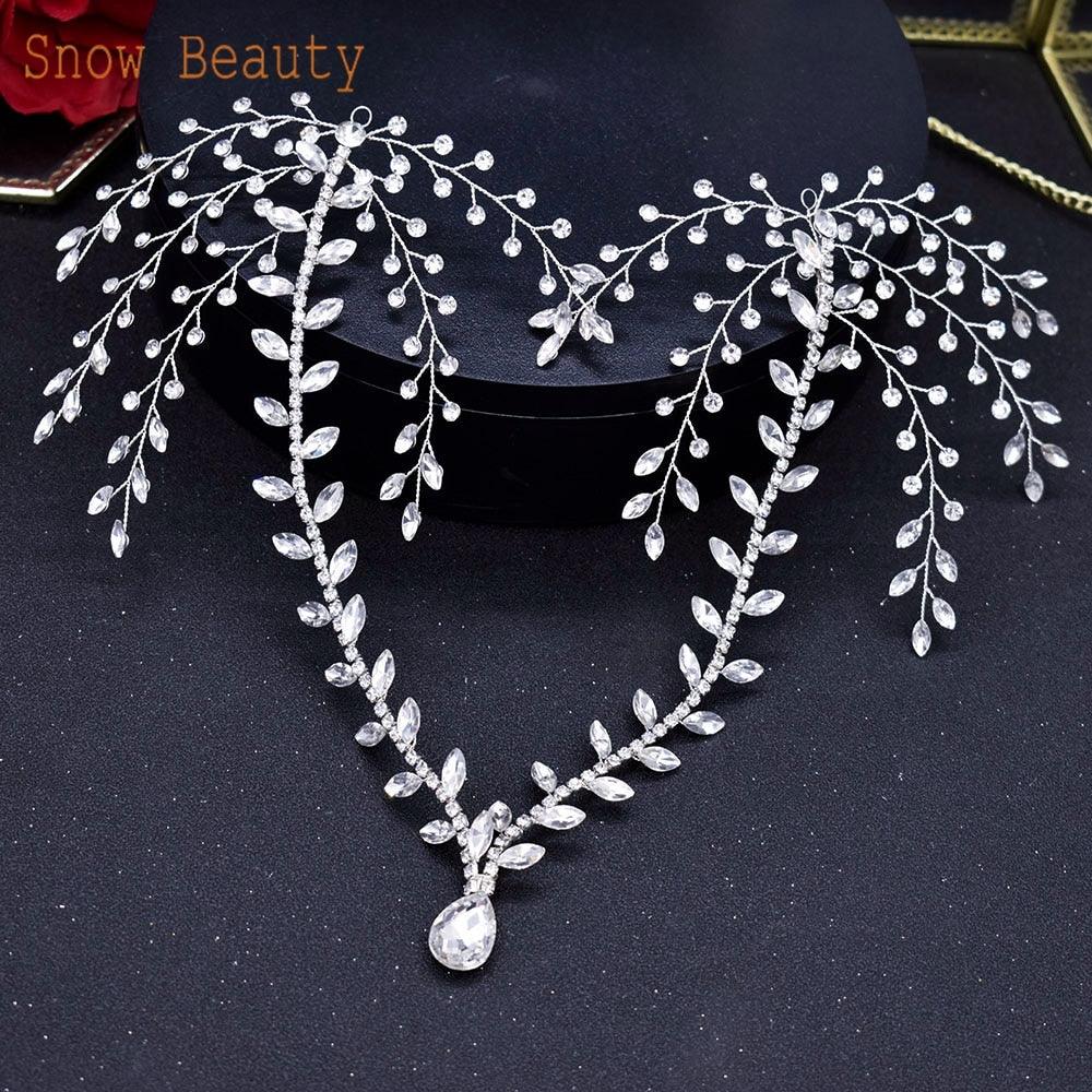 Bridal Headband Water Drop Headwear Wedding Hair Accessories Rhinestone Forehead Headpieces For Woman Pageant Crown Wedding Bridal Crystal Headband For Woman Rhinestone Hair Comb Wedding Headdress Wedding Headpiece