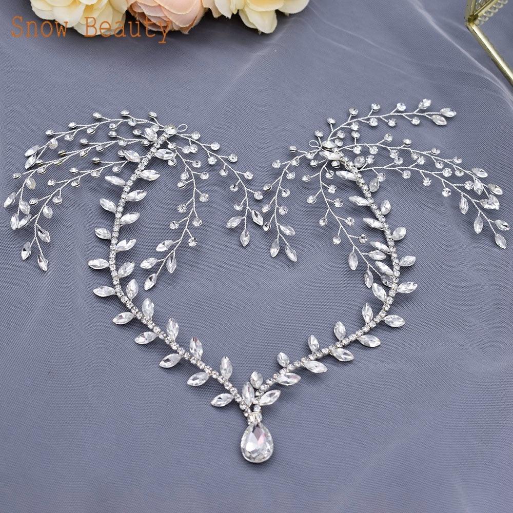 Bridal Headband Water Drop Headwear Wedding Hair Accessories Rhinestone Forehead Headpieces For Woman Pageant Crown Wedding Bridal Crystal Headband For Woman Rhinestone Hair Comb Wedding Headdress Wedding Headpiece