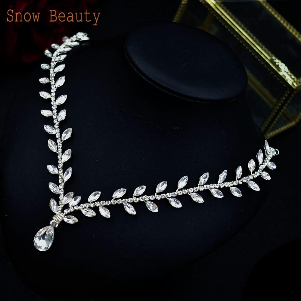 Bridal Headband Water Drop Headwear Wedding Hair Accessories Rhinestone Forehead Headpieces For Woman Pageant Crown Wedding Bridal Crystal Headband For Woman Rhinestone Hair Comb Wedding Headdress Wedding Headpiece