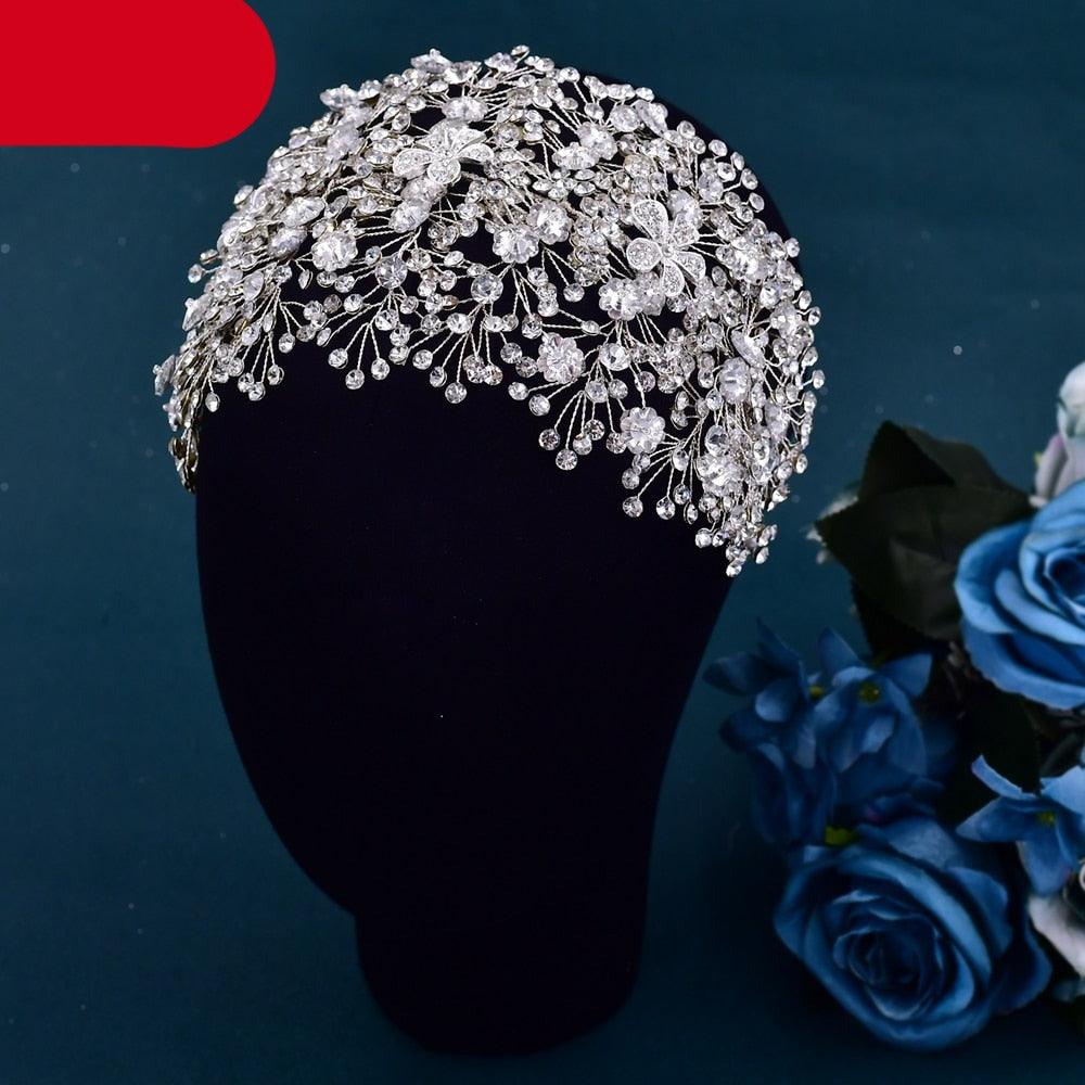 Bridal Tiara Crystal Wedding Crown Hair Accessories Luxury Bride Headdress Alloy Flower Headband Pageant Headwear  Wedding Headband Bridal Hair Pieces Rhinestone Hair Accessories For Brides