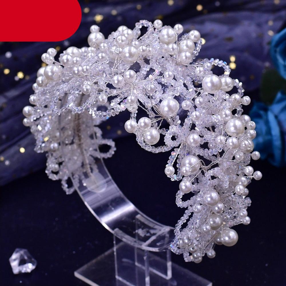 Bridal Tiara Crystal Wedding Crown Hair Accessories Luxury Bride Headdress Alloy Flower Headband Pageant Headwear  Wedding Headband Bridal Hair Pieces Rhinestone Hair Accessories For Brides