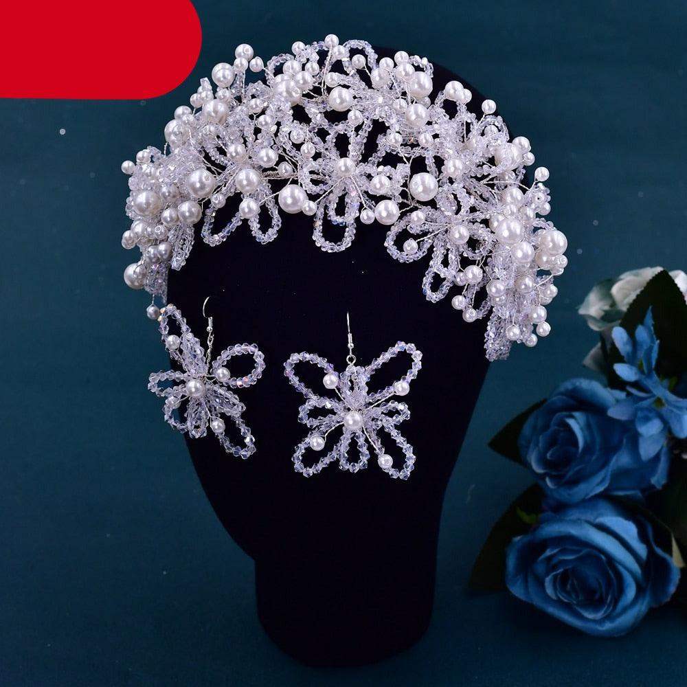 Bridal Tiara Crystal Wedding Crown Hair Accessories Luxury Bride Headdress Alloy Flower Headband Pageant Headwear  Wedding Headband Bridal Hair Pieces Rhinestone Hair Accessories For Brides