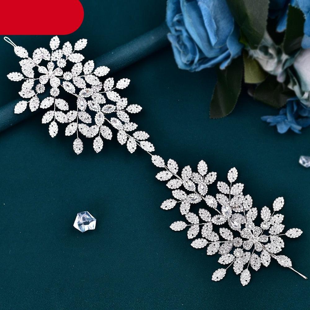 Bridal Tiara Crystal Wedding Crown Hair Accessories Luxury Bride Headdress Alloy Flower Headband Pageant Headwear  Wedding Headband Bridal Hair Pieces Rhinestone Hair Accessories For Brides