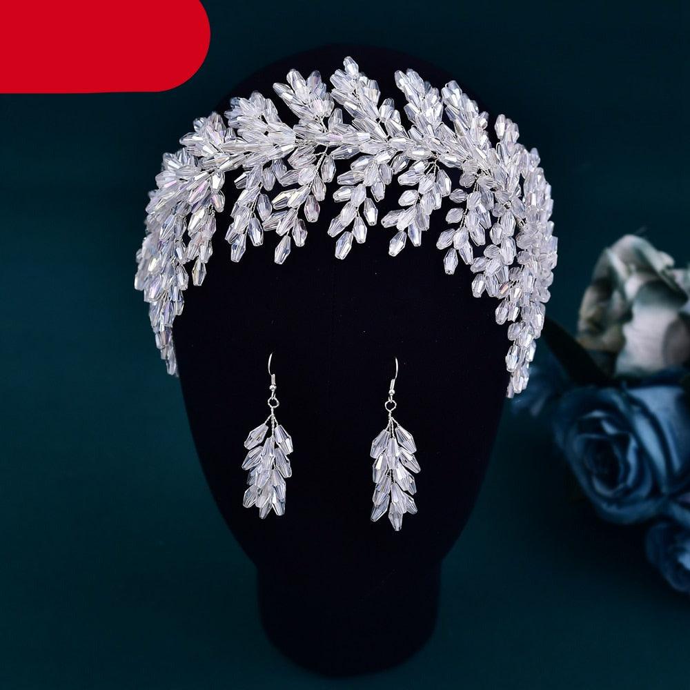 Bridal Tiara Crystal Wedding Crown Hair Accessories Luxury Bride Headdress Alloy Flower Headband Pageant Headwear  Wedding Headband Bridal Hair Pieces Rhinestone Hair Accessories For Brides