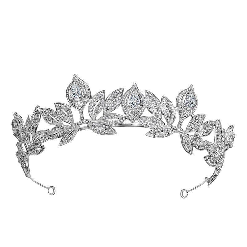 Bride Crown Zircon Rhinestone Bridesmaid Tiaras Headband Wedding Headdress Hair Jewelry Accessories  Full Cubic Zirconia Wedding Headbands For Bride Zircon Bridal Tiaras Pageant Hair Jewelry Party Headpieces For Women Girls